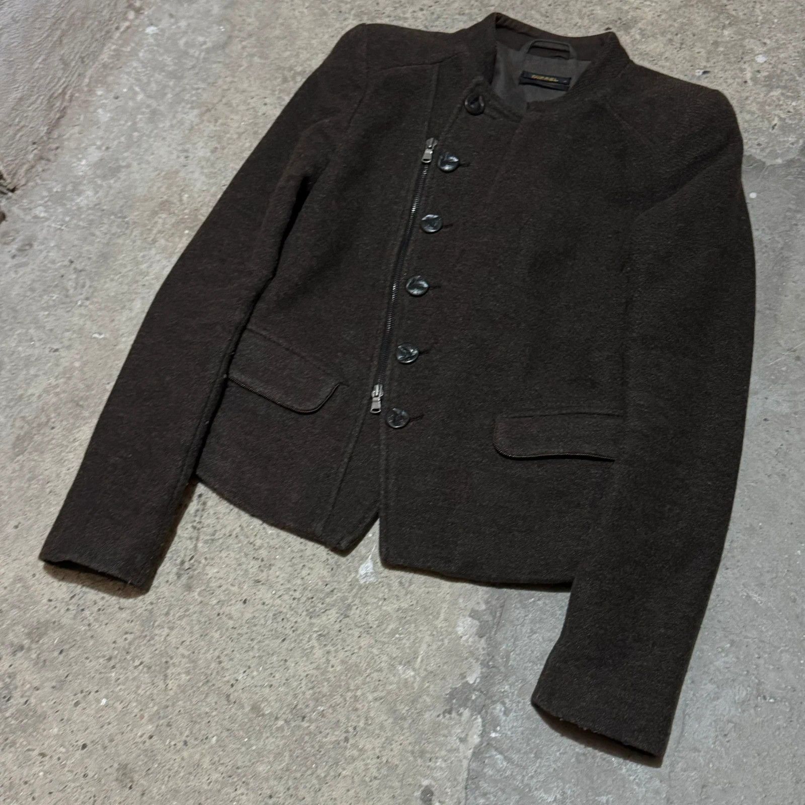 Diesel Black Gold Diesel asymmetrical buttons & zip wool sample jacket Size S / US 4 / IT 40 - 4 Thumbnail