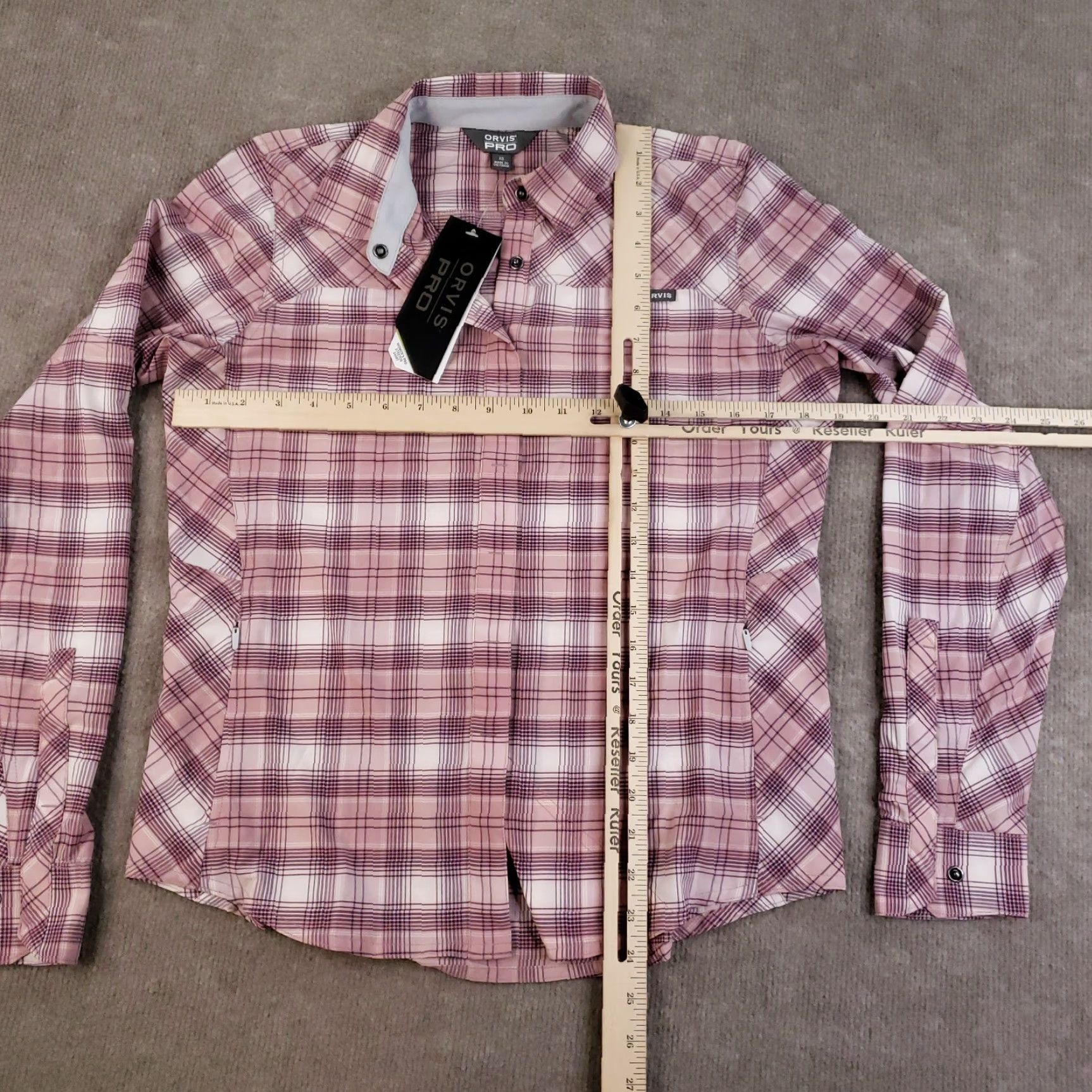 Orvis VINTAGE Orvis Women's Shirt XS Purple Plaid Long Sleeve Lightweight Casual Outdoor Size XS / US 0-2 / IT 36-38 - 2 Thumbnail