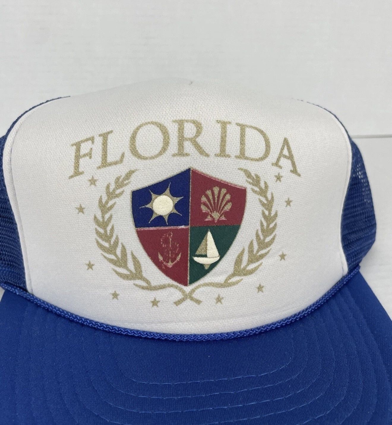 Other Vintage Florida Trucker Hat Snapback Beach Sailboat Crest Size ONE SIZE - 6 Thumbnail