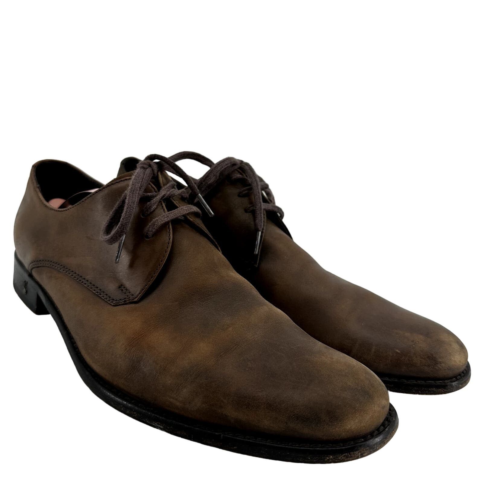 John Varvatos Oxford Dress Shoes Lace Up Heeled Leather 9.5M