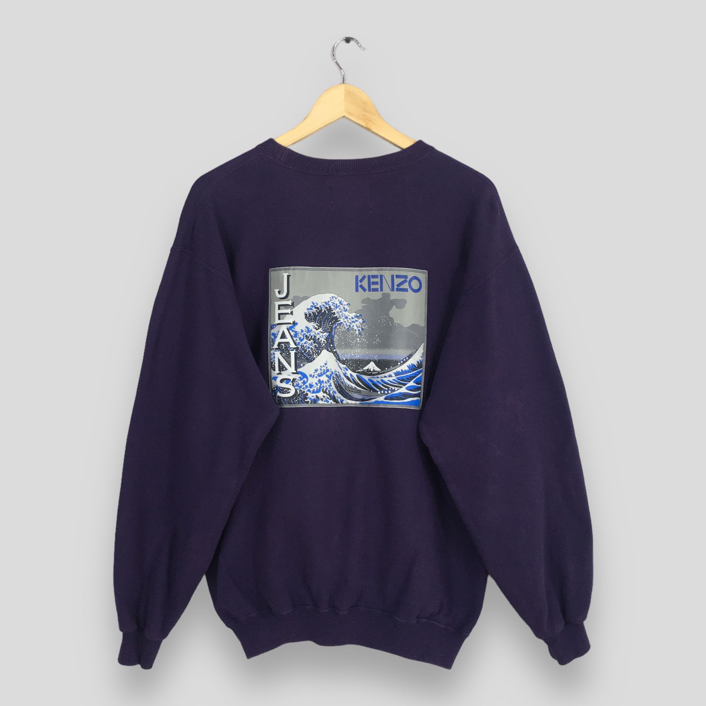 Vintage Kenzo Jeans Purple Sweatshirt Large