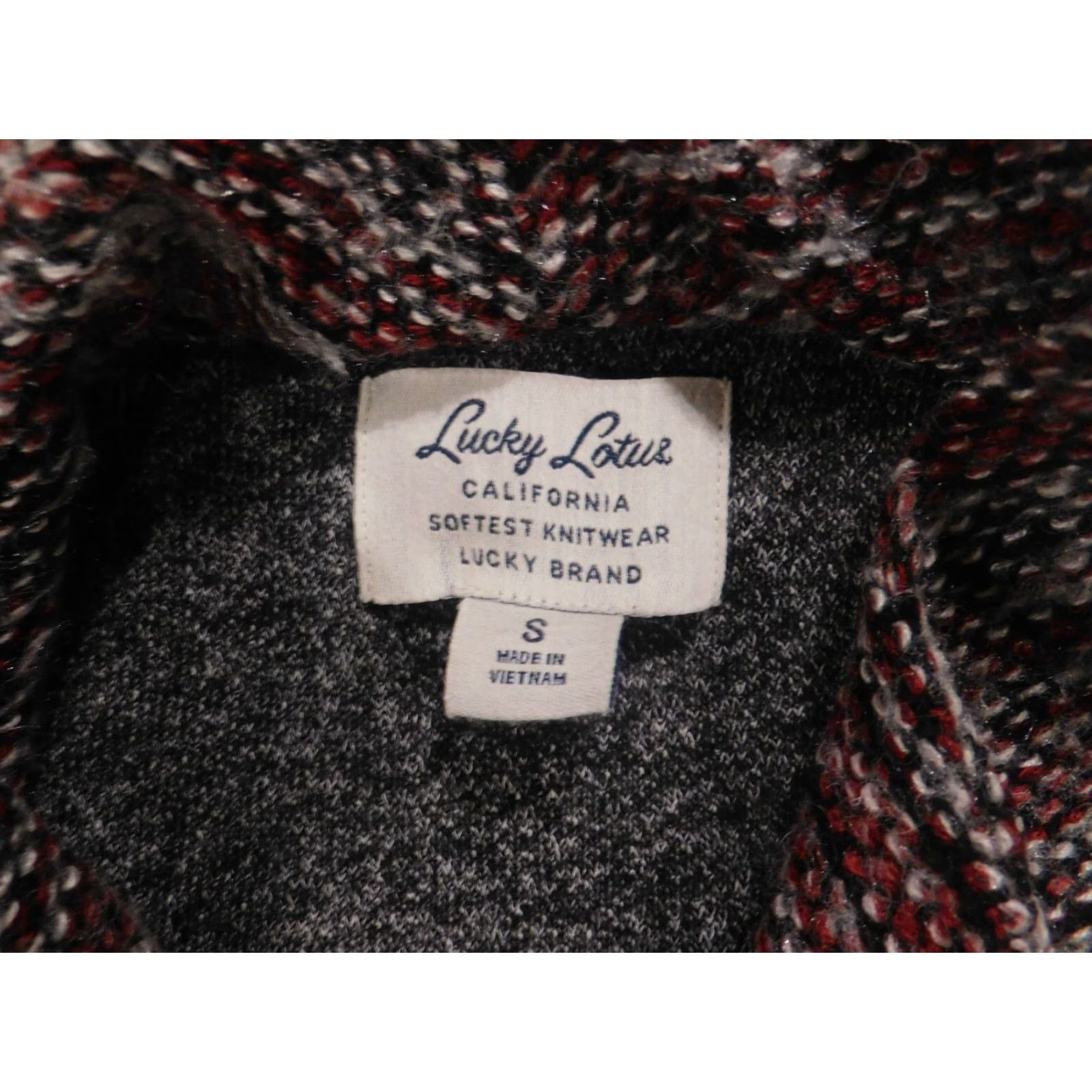 Lucky Brand Lucky Brand Cardigan Sweater Womens Small Red Open Chest Wool Acrylic Mock Neck Casual Knit Embroidered Regular Fit Adult Womens Size S / US 4 / IT 40 - 4 Thumbnail