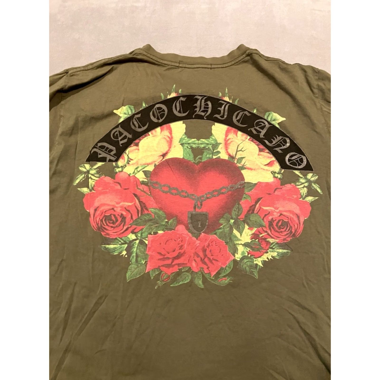 Vintage Christian Audigier Gang of Paradise Double-Sided T Shirt Shirt Mens L Green Crew Neck Short Sleeve Regular Fit Vintage No Size US M / EU 48-50 / 2 - 6 Thumbnail