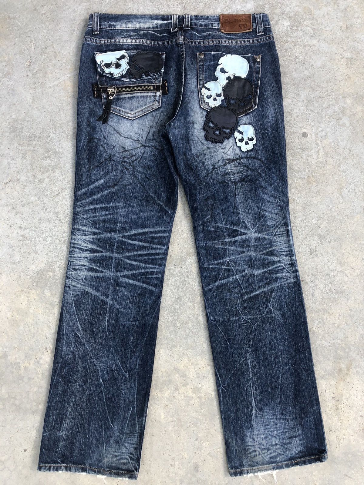 Japanese Brand Japanese Skulls Embroidered Jeans Distressed Jeans Patchwork Size US 37 - 2 Thumbnail