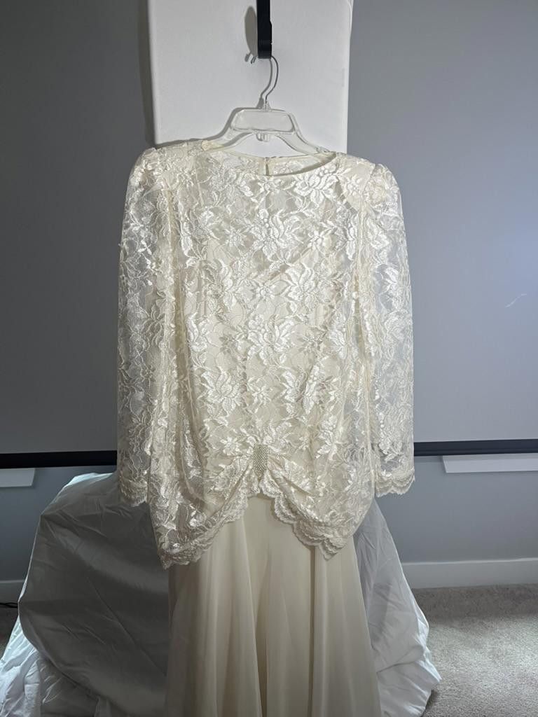 Designer Elegant Pat Richards Evening Dress with Lace Overlay Size XL / US 12-14 / IT 48-50 - 3 Thumbnail