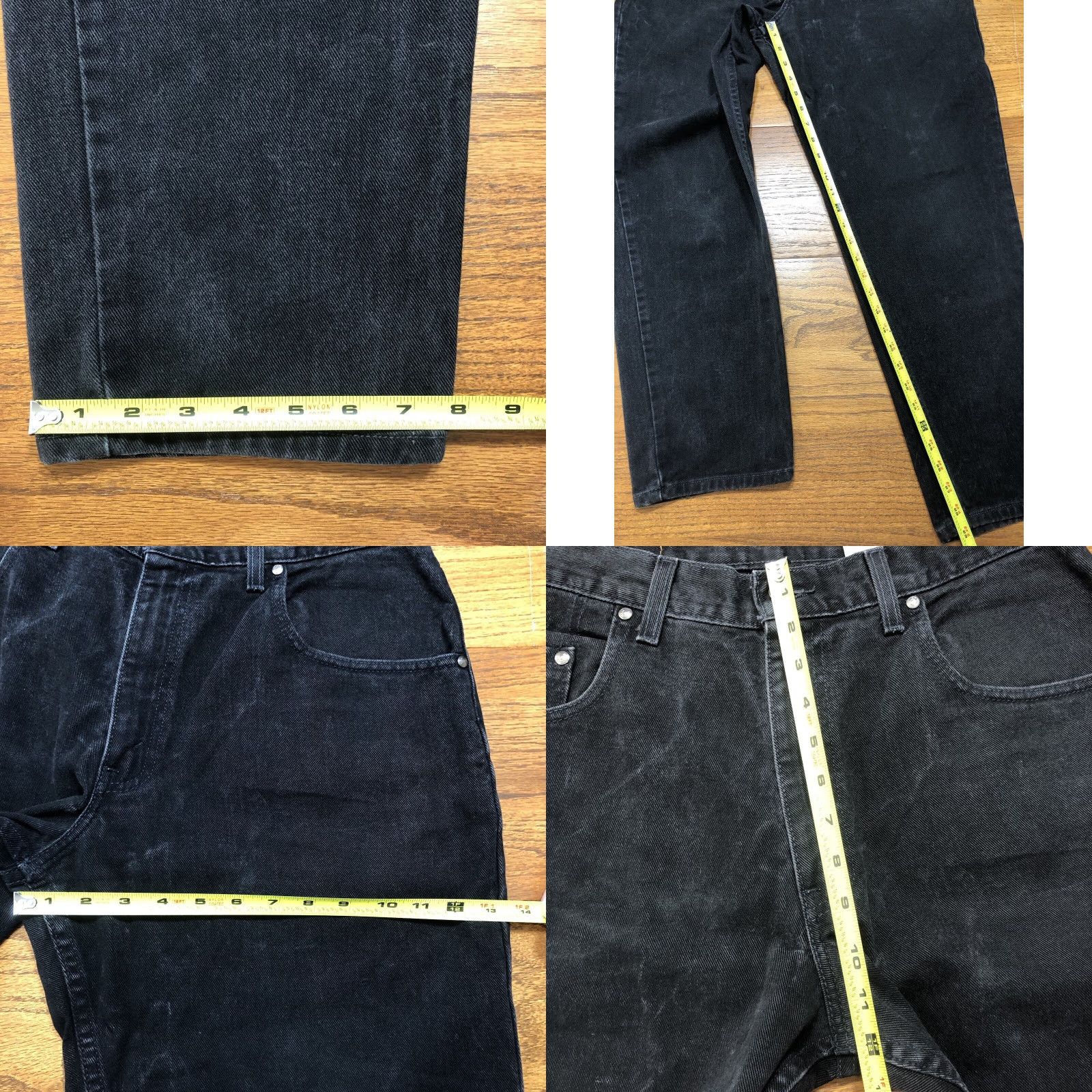 Levi's VINTAGE Levi's 545 Jeans Loose Fit Tapered Black 34x29 Mens Regular 34 Denim 100% Cotton Jeans Grunge 80s 90s USA American Classic Logo Belt Loops Zip Size US 34 / EU 50 - 8 Thumbnail