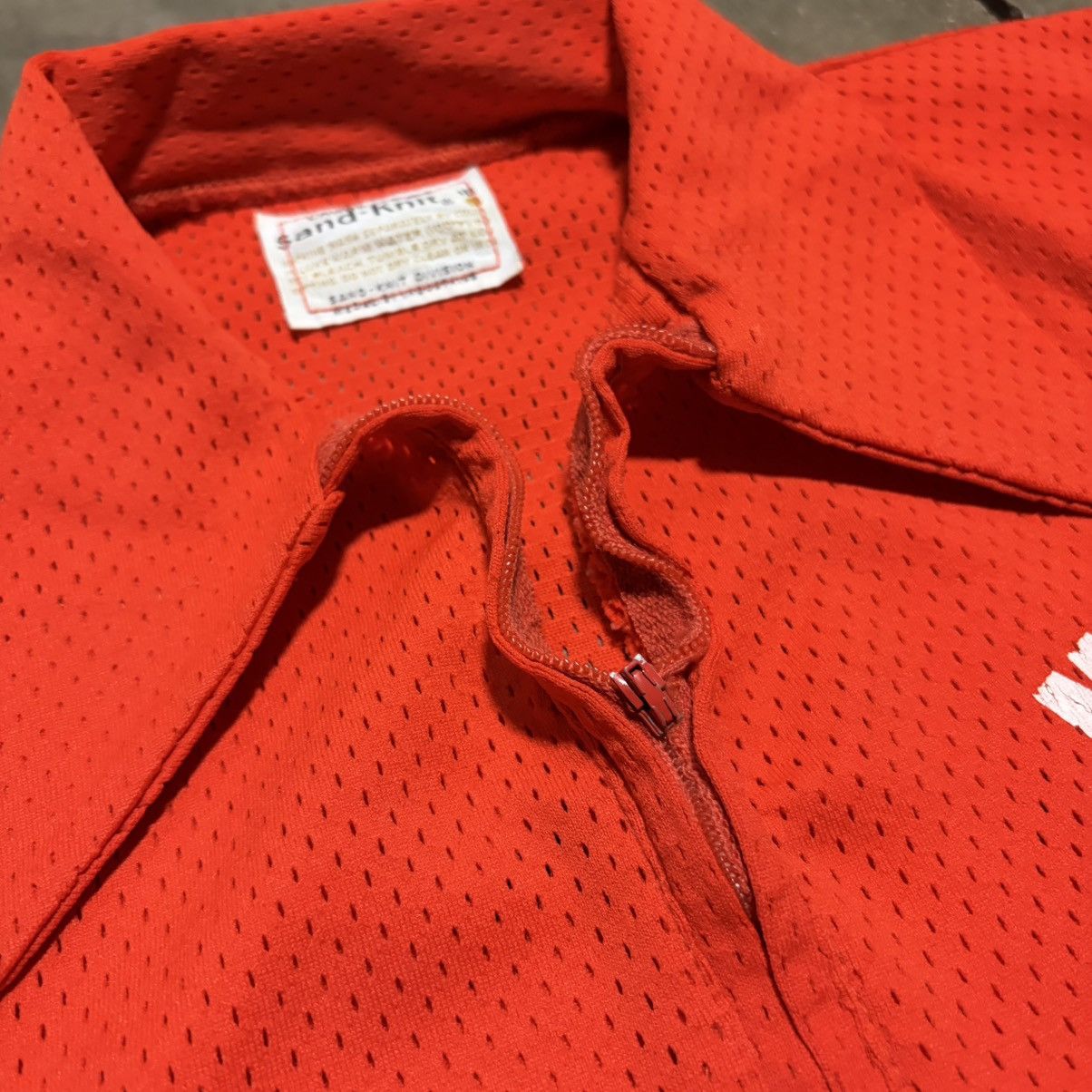 Vintage Vintage Mesh Polo Shirt Quarter Zip Shirt Sand Knit 70s 80s Size US L / EU 52-54 / 3 - 5 Thumbnail