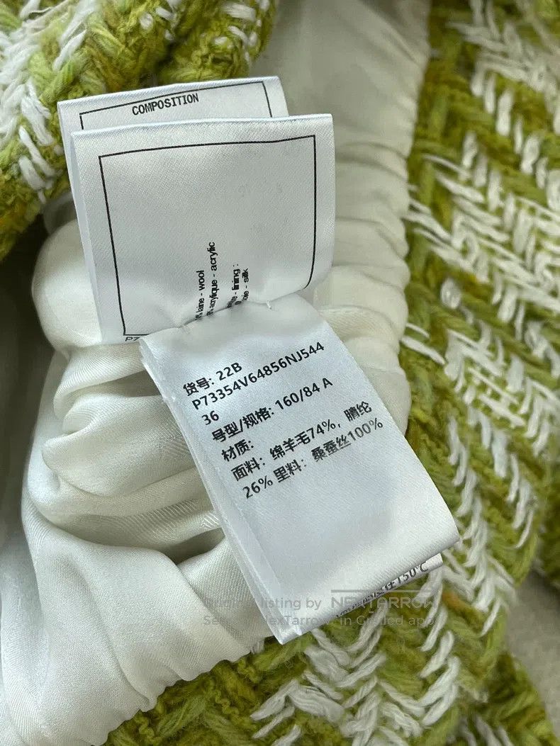 Chanel Chanel 22B grass green plaid woven jacket Size XS / US 0-2 / IT 36-38 - 8 Thumbnail