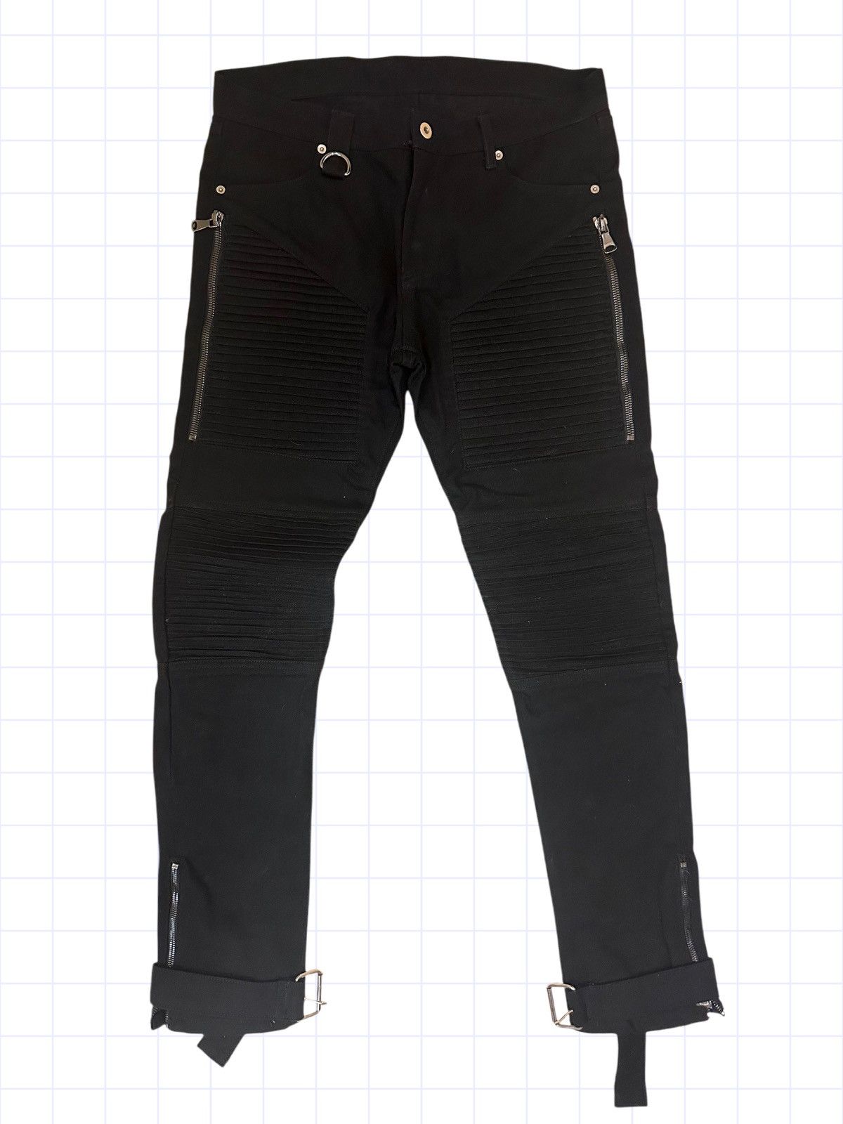 Other 1/1 Unreleased Sample Pleated Denim Biker Jeans Heavyweight Size US 34 / EU 50 - 2 Thumbnail