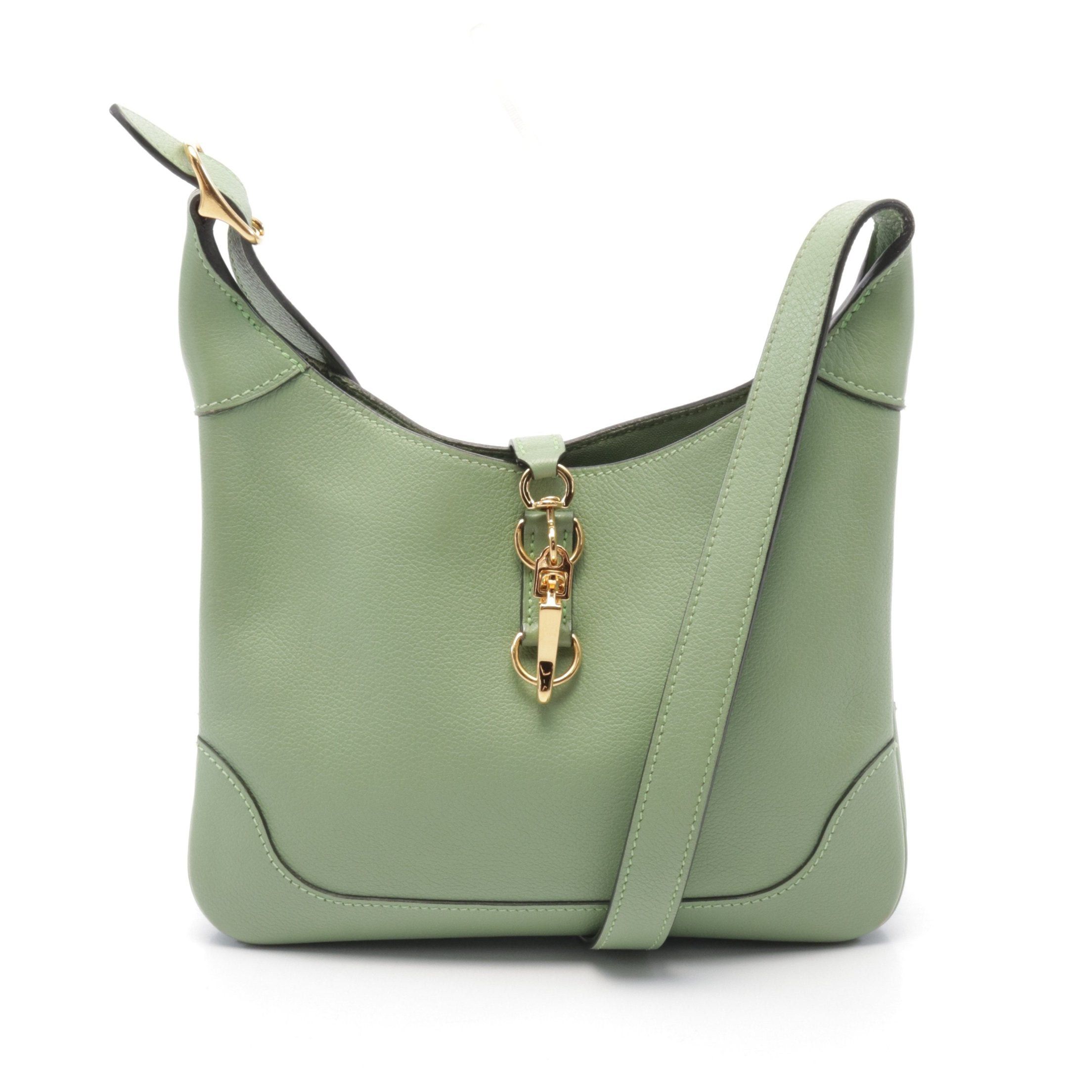 Hermes Hermes Trim Duo 24 Veil Cricket Shoulder Bag Evercolor Green Gold Hardware Y Stamp Size ONE SIZE - 1 Thumbnail