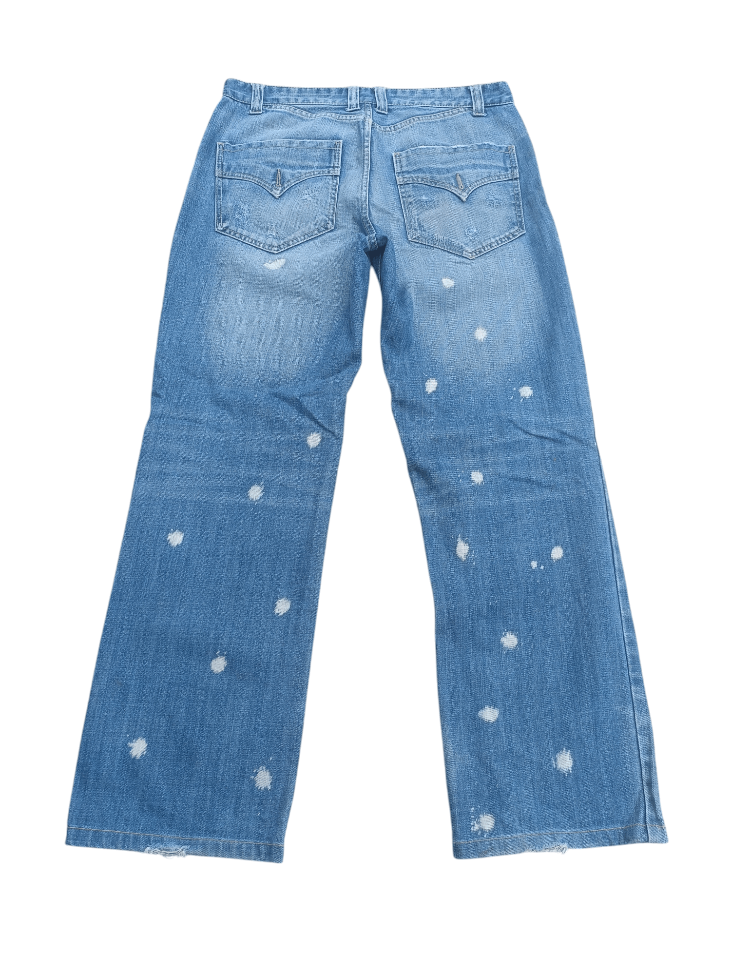 Japanese Brand × Vintage VTG BARON Splash Distressed Whiskers Faded Denim E195 Size US 34 / EU 50 - 14 Thumbnail