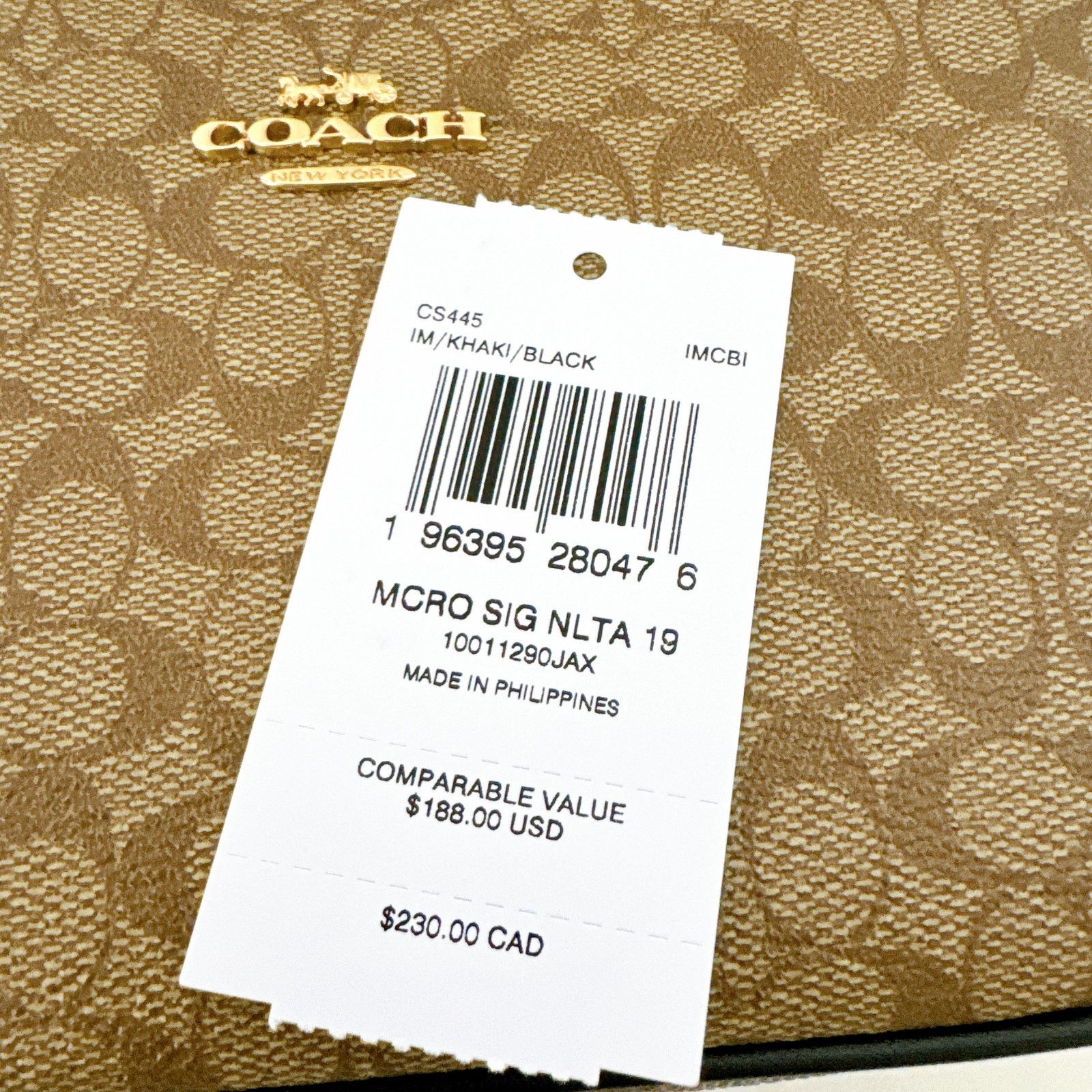 Coach Coach CS445 Nolita 19 In Colorblock Signature IN Khaki Black Size ONE SIZE - 7 Thumbnail