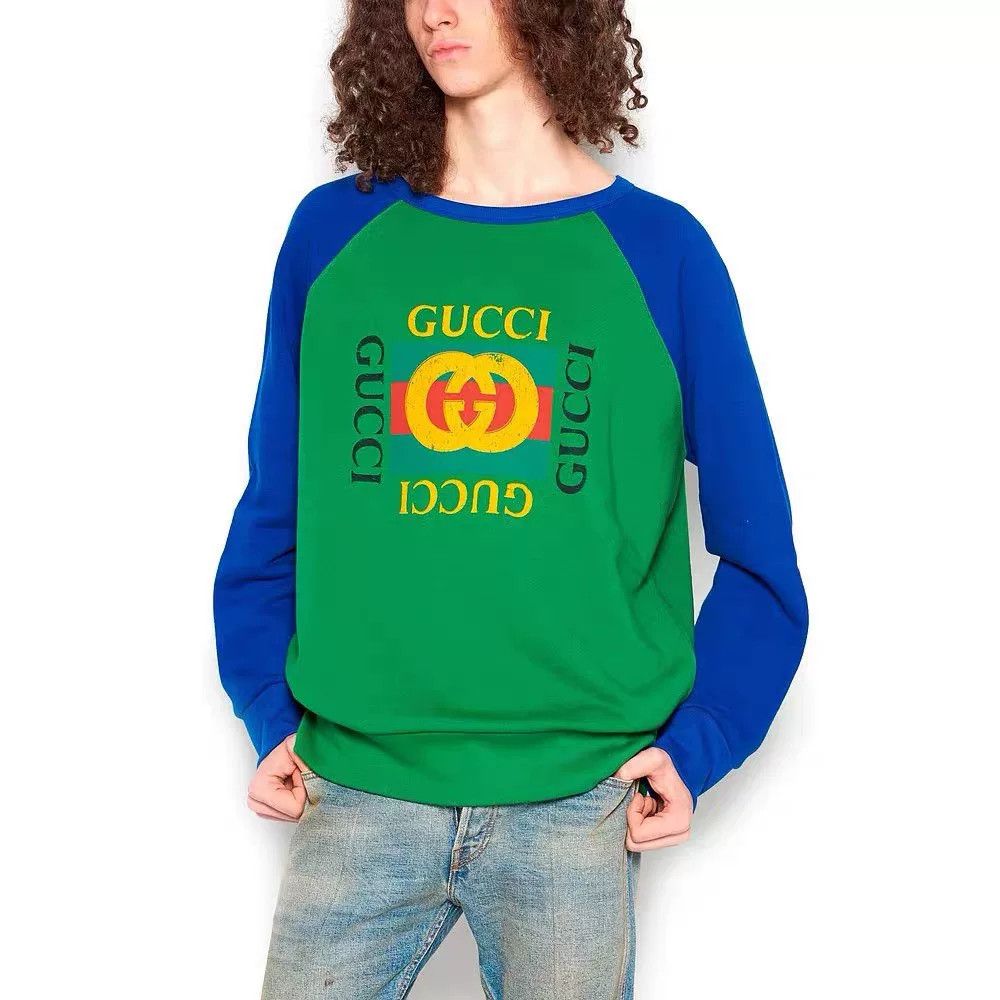 Gucci Gucci Green and Blue Knitted Sweatshirt Size US M / EU 48-50 / 2 - 1 Thumbnail