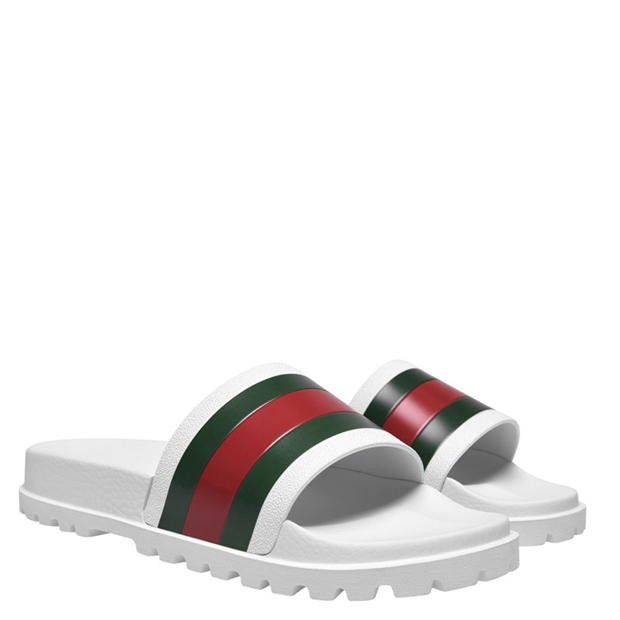 Gucci GUCCI Men'S Web Rubber Slide Sandals Size US 6 / EU 39 - 3 Thumbnail