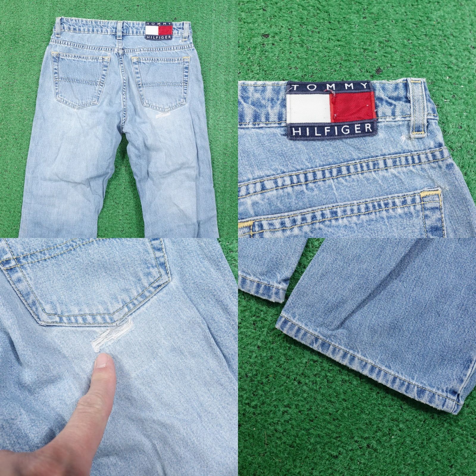 Tommy Hilfiger Vintage Tommy Hilfiger Women's Blue Bootcut Jeans Size 5 Regular Fit 28x28 Denim 90s Size 27" / US 4 / IT 40 - 8 Thumbnail