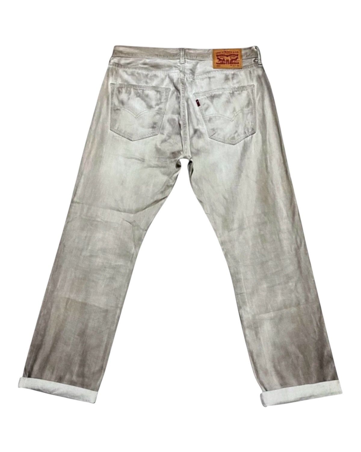 Levi's Vintage Clothing Levi's 501 "Frost Finish” Dyed Painted Beige Jeans Denim Size US 33 - 1 Thumbnail