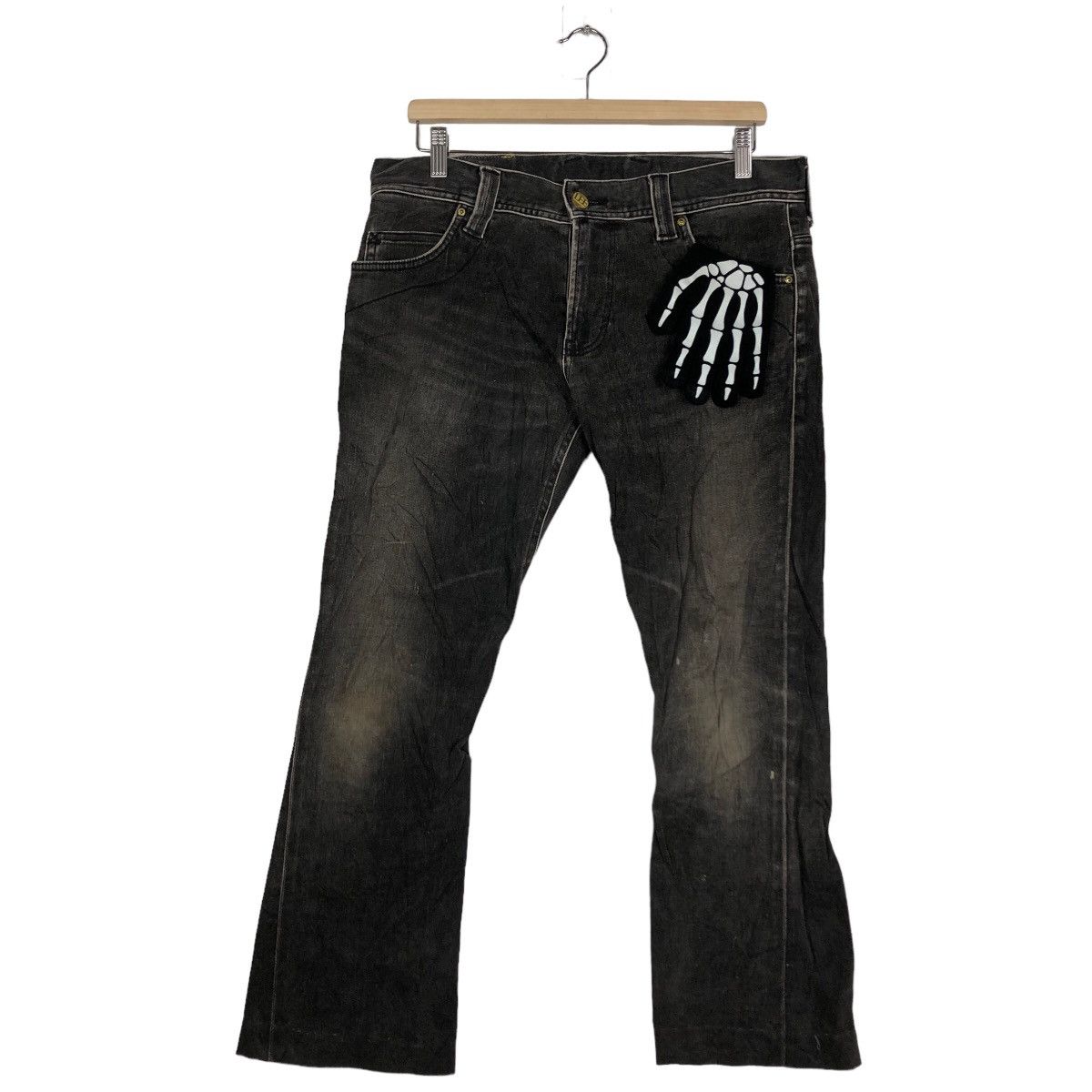Japanese Brand × Lee 🔥90’s Rare Distressed Denim Jeans Lee Punk Design Size US 33 - 2 Thumbnail
