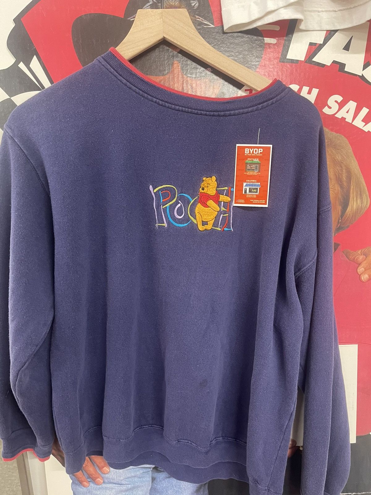 Vintage Blue Pooh Sweatshirt Size US L / EU 52-54 / 3 - 1 Preview