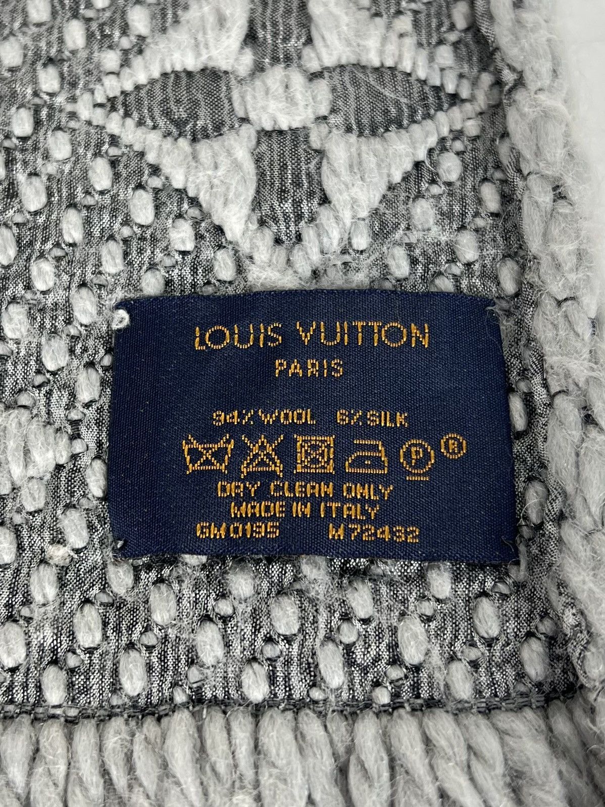 Louis Vuitton LOUIS VUITTON Scarf Echarpe LV Logomania Monogram Wool Silk Size ONE SIZE - 9 Thumbnail