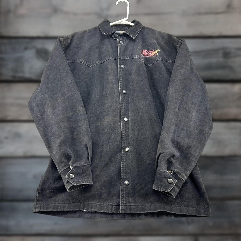 Vintage VINTAGE Horse Country Canvas Workwear Jacket Mens M Black Bomber Jacket 90s Chore Insulated Lined Full Zip Pockets Size US M / EU 48-50 / 2 - 1 Thumbnail