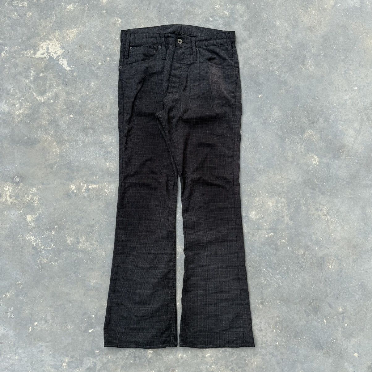Le Grande Bleu (L.G.B.) Very Rare LGB Plaid Glittery Flare Pants Size 32" / US 10 / IT 46 - 1 Thumbnail