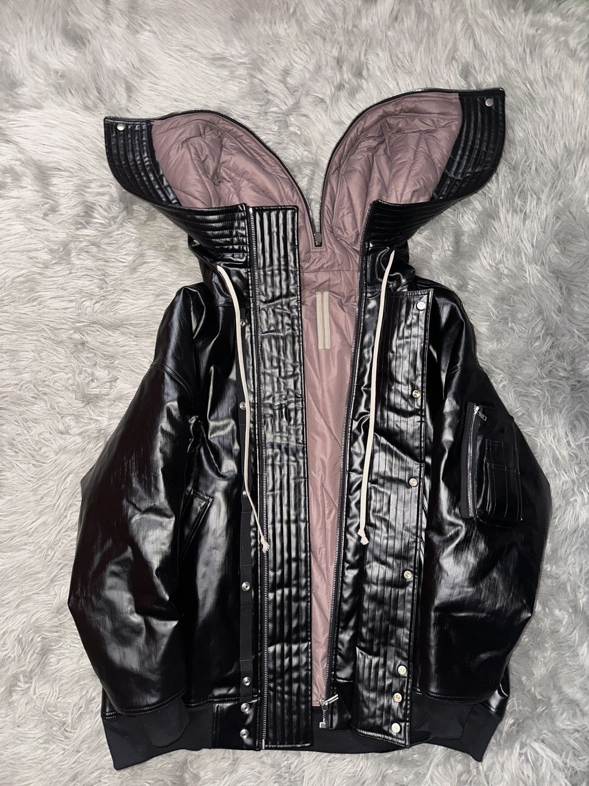 Rick Owens Drkshdw Rick Owens Waxed Exploder Hooded Bomber Size US L / EU 52-54 / 3 - 2 Thumbnail