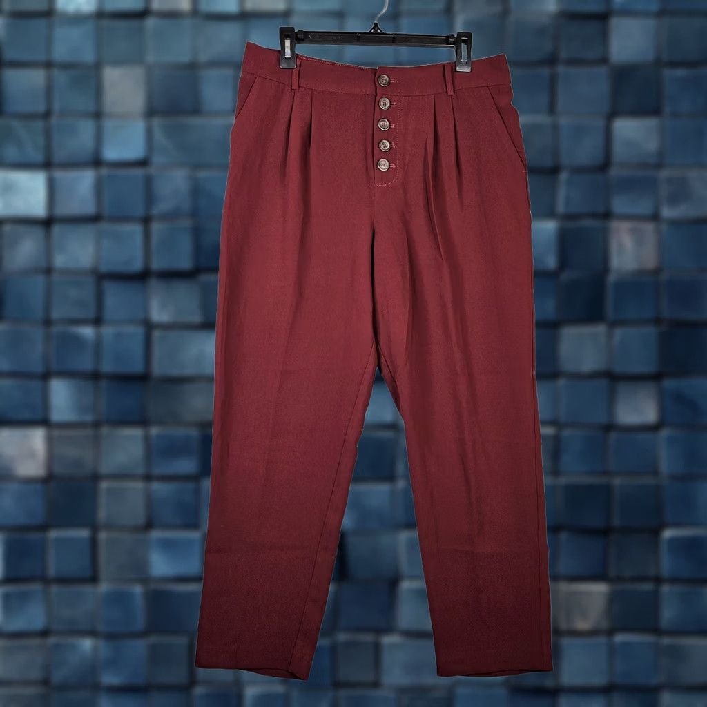 Anthropologie Anthropologie Women's Button Fly Pleated Wine Trousers Pant Sz 8 NEW Size 30" / US 8 / IT 44 - 1 Thumbnail