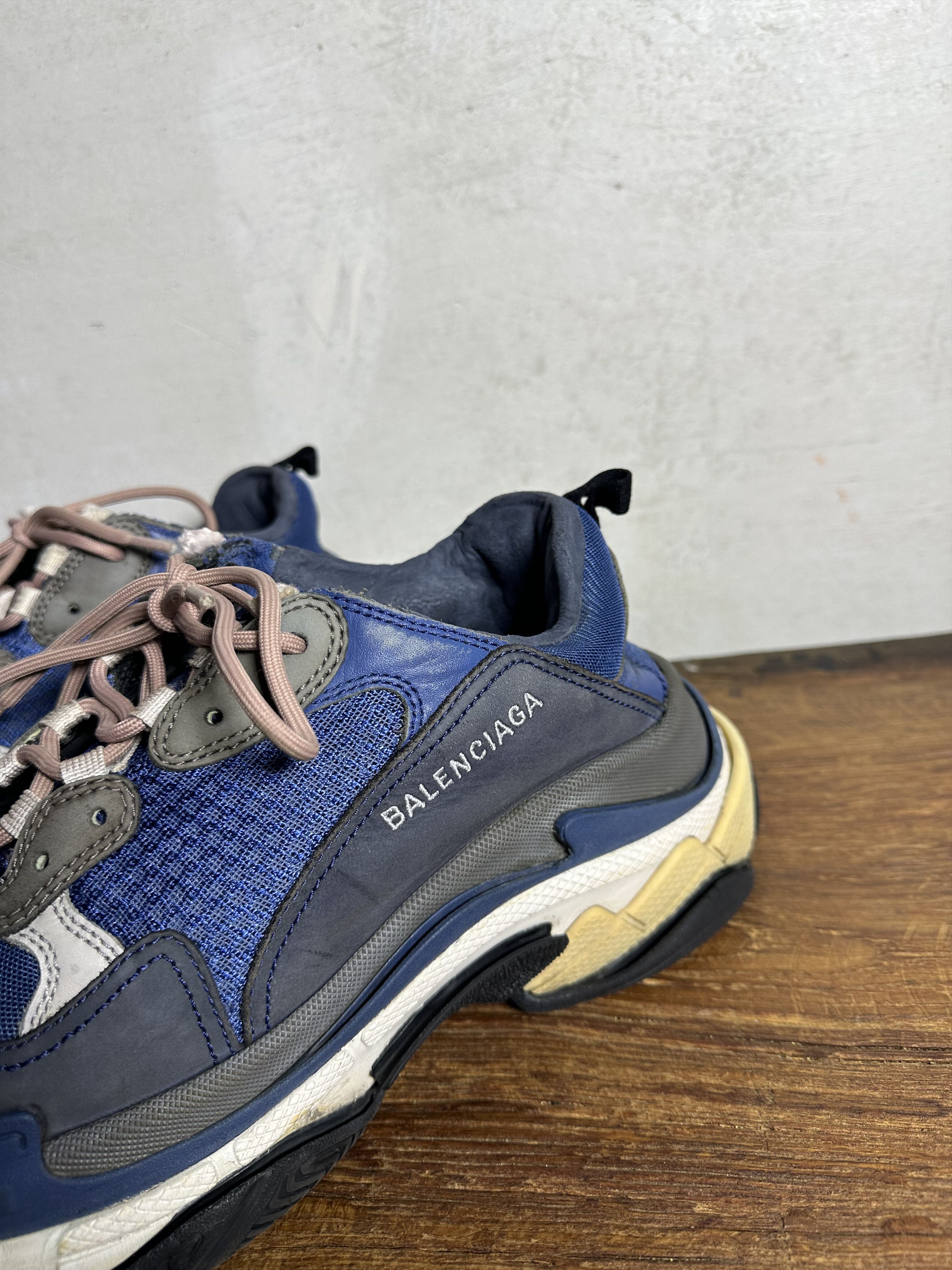 Balenciaga Balenciaga Balenciaga Triple S Nylon Blue Nylon Sneakers Size US 10 / EU 43 - 10 Thumbnail