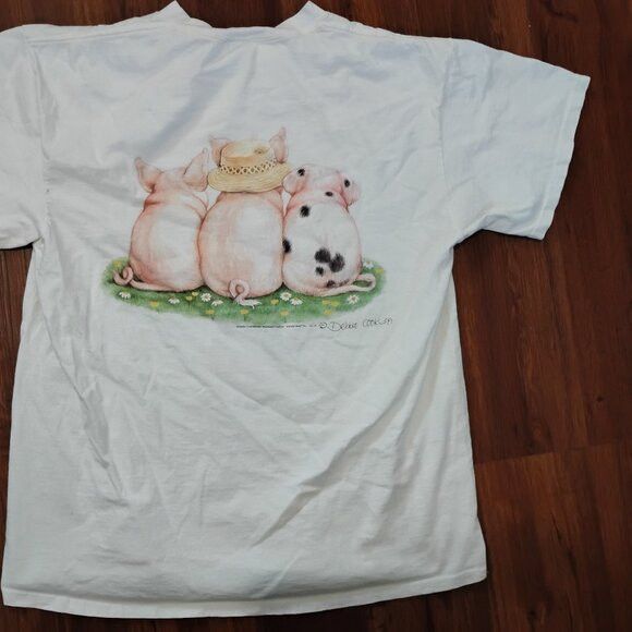 Delta Vintage Pigs Cottage Core Granny T-Shirt Super Cute Size US L / EU 52-54 / 3 - 8 Thumbnail