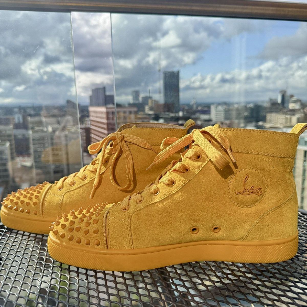 Christian Louboutin Christian Louboutin Louis Spikes – Yellow Suede – EU 43.5 Size US 9.5 / EU 42-43 - 8 Thumbnail