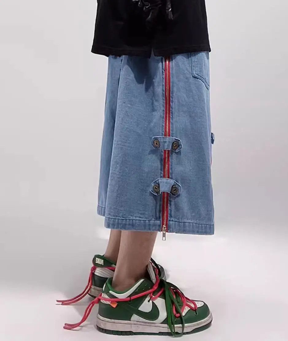 Japanese Brand × Jean Vintage Zip Loose Hip Hop Shorts Size US 31 - 2 Thumbnail