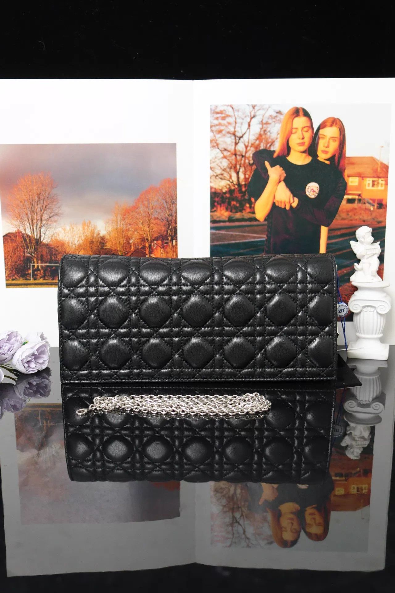 Dior Dior WOC Chain Bag Black Silver 27x12.5cm Auth Checked Size ONE SIZE - 1 Thumbnail