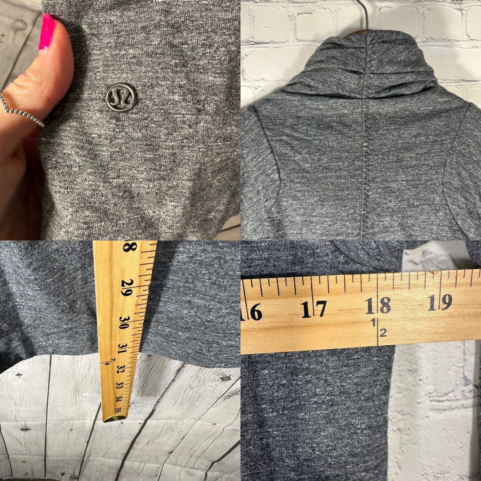 Lululemon VINTAGE Lululemon Thats a Wrap Cardigan Grey Heathered Asymmetrical Snap Long Sleeve Size 8 Womens Sweater Size M / US 6-8 / IT 42-44 - 8 Thumbnail