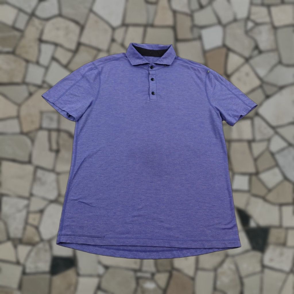Lululemon Lululemon Polo Shirt Mens Large Blue Evolution Performance Golf Athletic Flex ^ Size US M / EU 48-50 / 2 - 1 Thumbnail