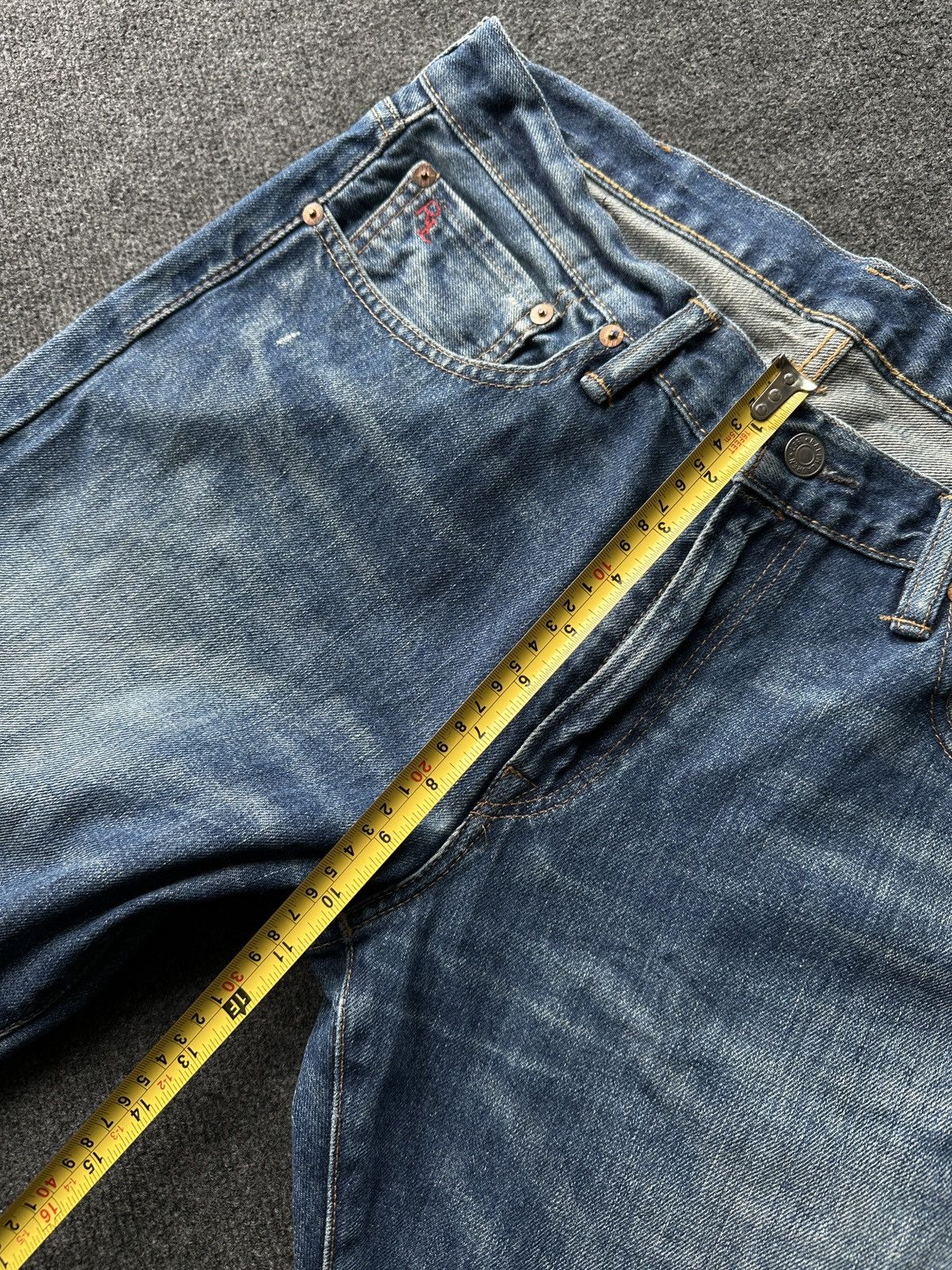 Polo Ralph Lauren RL 🚨 RARE RALPH LAUREN MEN DENIM JEANS FLAG LOGO Size US 33 - 20 Thumbnail