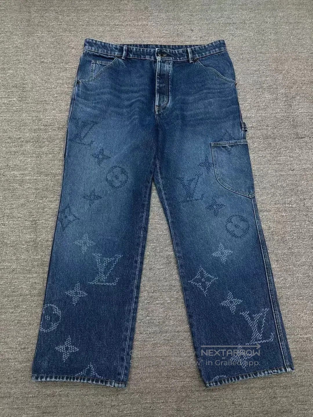louis vuitton monogram denim pants size 38.