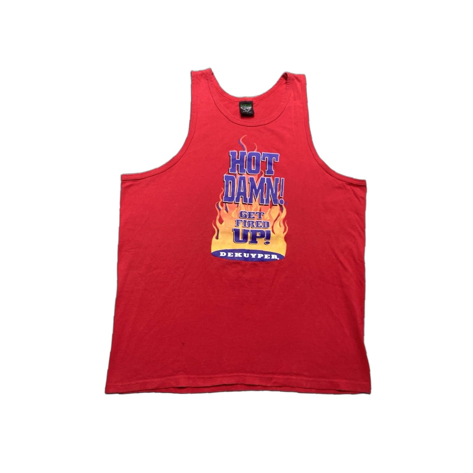 Vintage VINTAGE 90s Tank Dekuyper Hot Damn Get Fired Up XL Shirt Men Red T-Shirt Size US XL / EU 56 / 4 - 1 Thumbnail