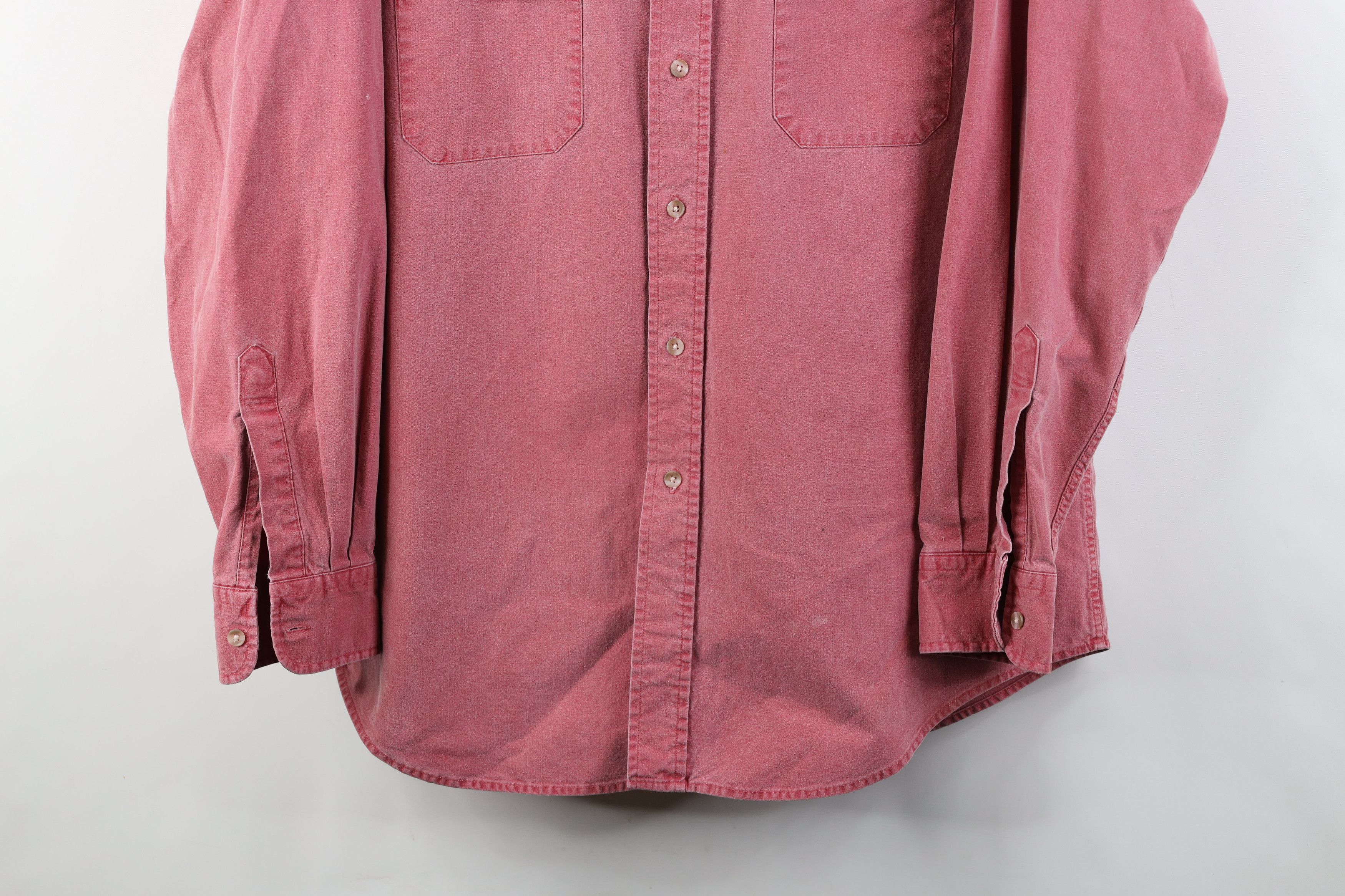 Woolrich Woolen Mills Vintage 90s Woolrich Stonewash Button Shirt Red Cotton Size US L / EU 52-54 / 3 - 3 Thumbnail