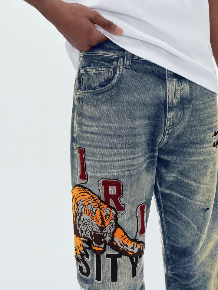 Amiri o1w1db11224 Varsity Tiger Five-Pocket Jeans Vintage Indigo Size US 36 / EU 52 - 5 Thumbnail