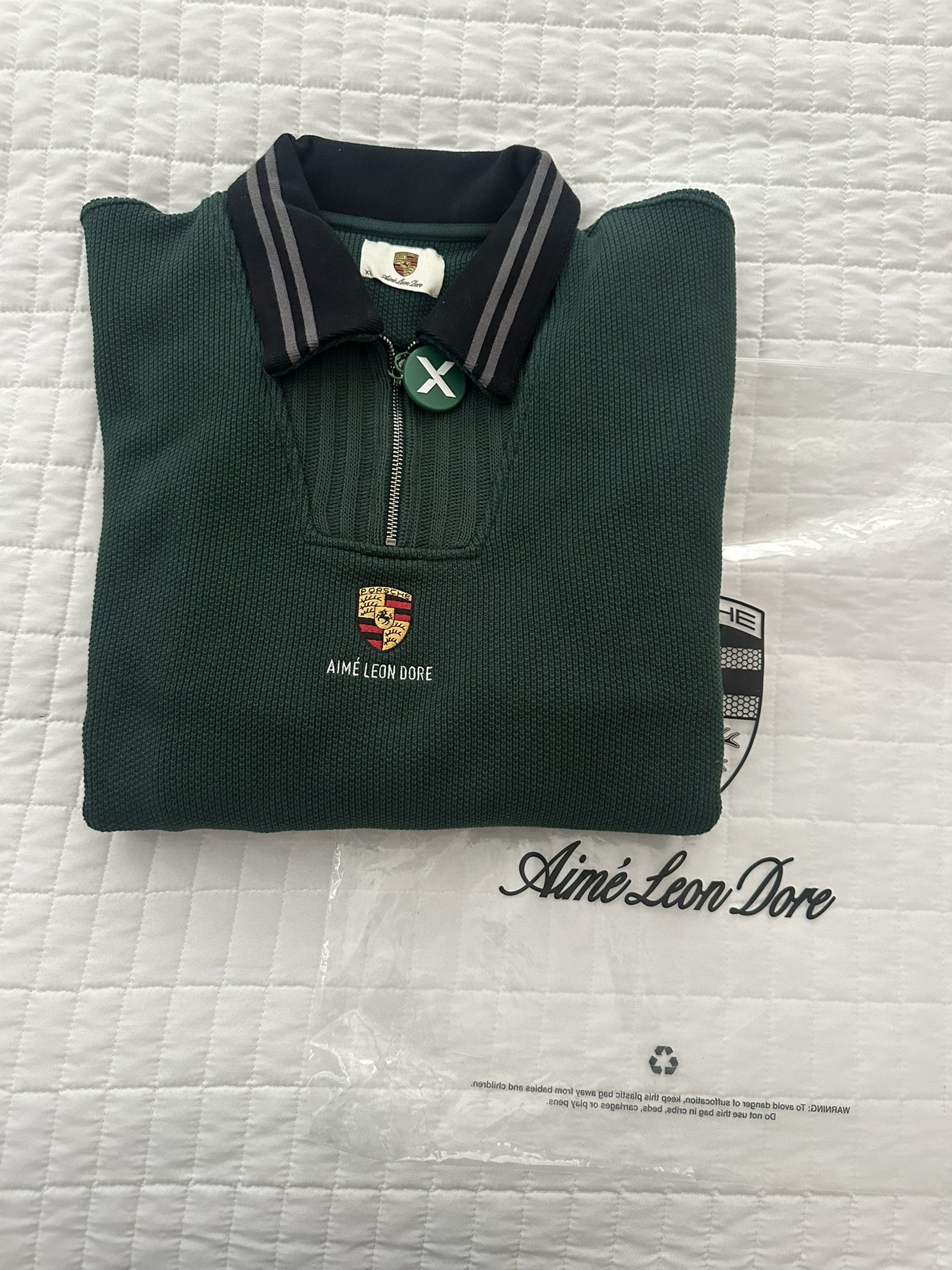 Aime Leon Dore Aime Leon Dore Porsche Jacquard Crewneck Sweatshirt Pine Size US XL / EU 56 / 4 - 2 Thumbnail
