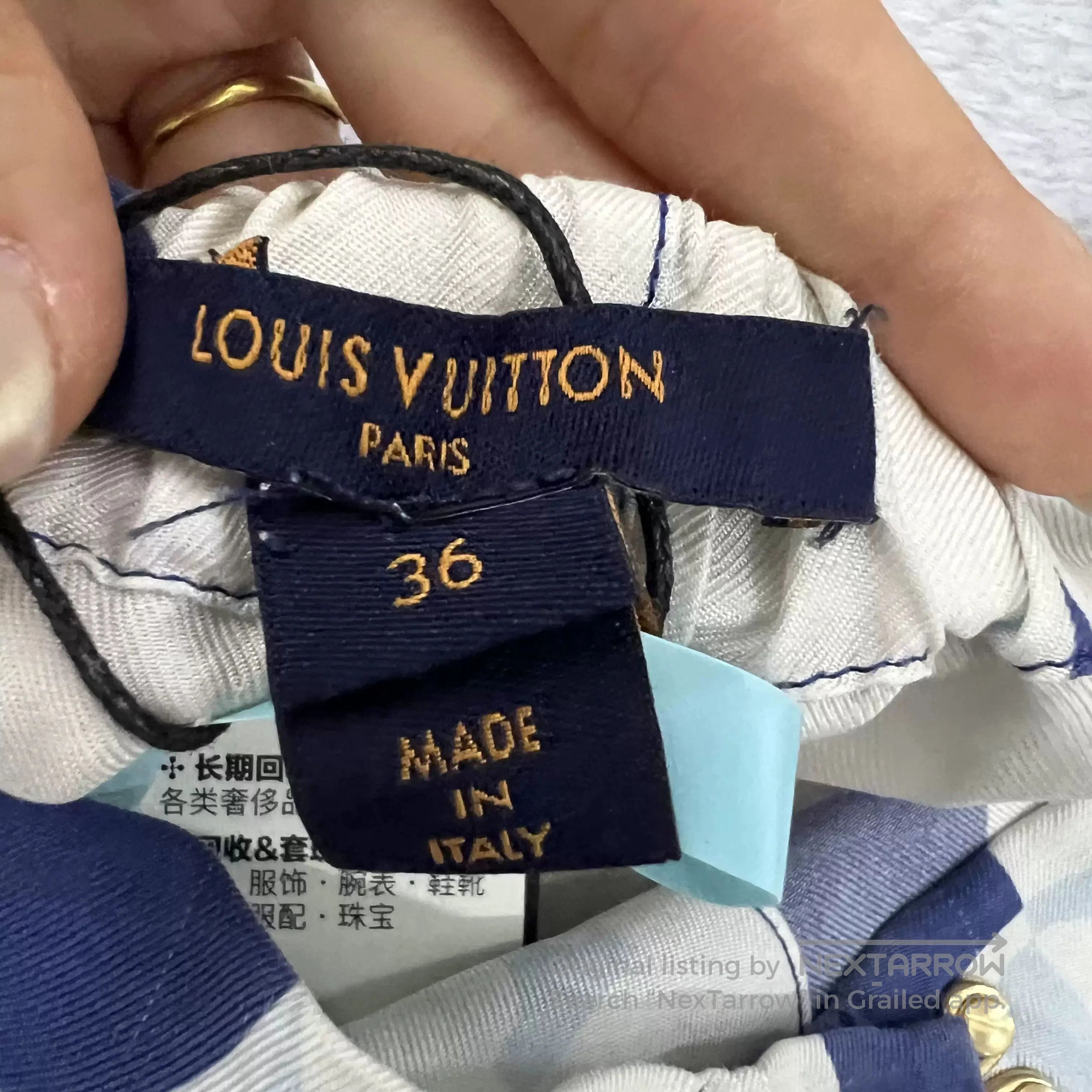 Louis Vuitton Louis Vuitton Blue White Stripe Monogram Silk Shorts. Size 35" - 3 Thumbnail