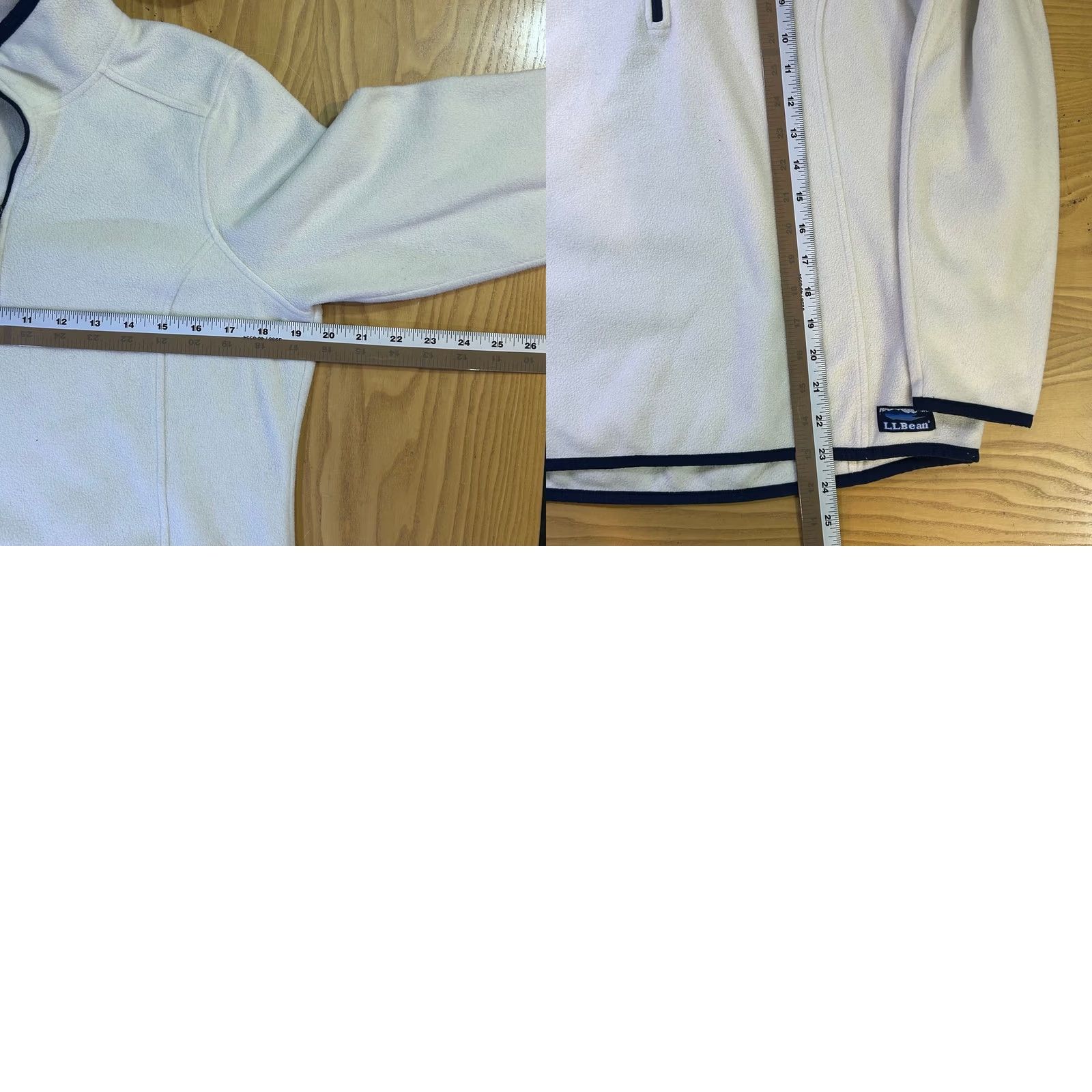 Vintage VINTAGE L.L.Bean White Quarter-Zip Fleece Pullover Navy Trim Womens MediumP Shirt Indoor Womens Size M / US 6-8 / IT 42-44 - 8 Thumbnail