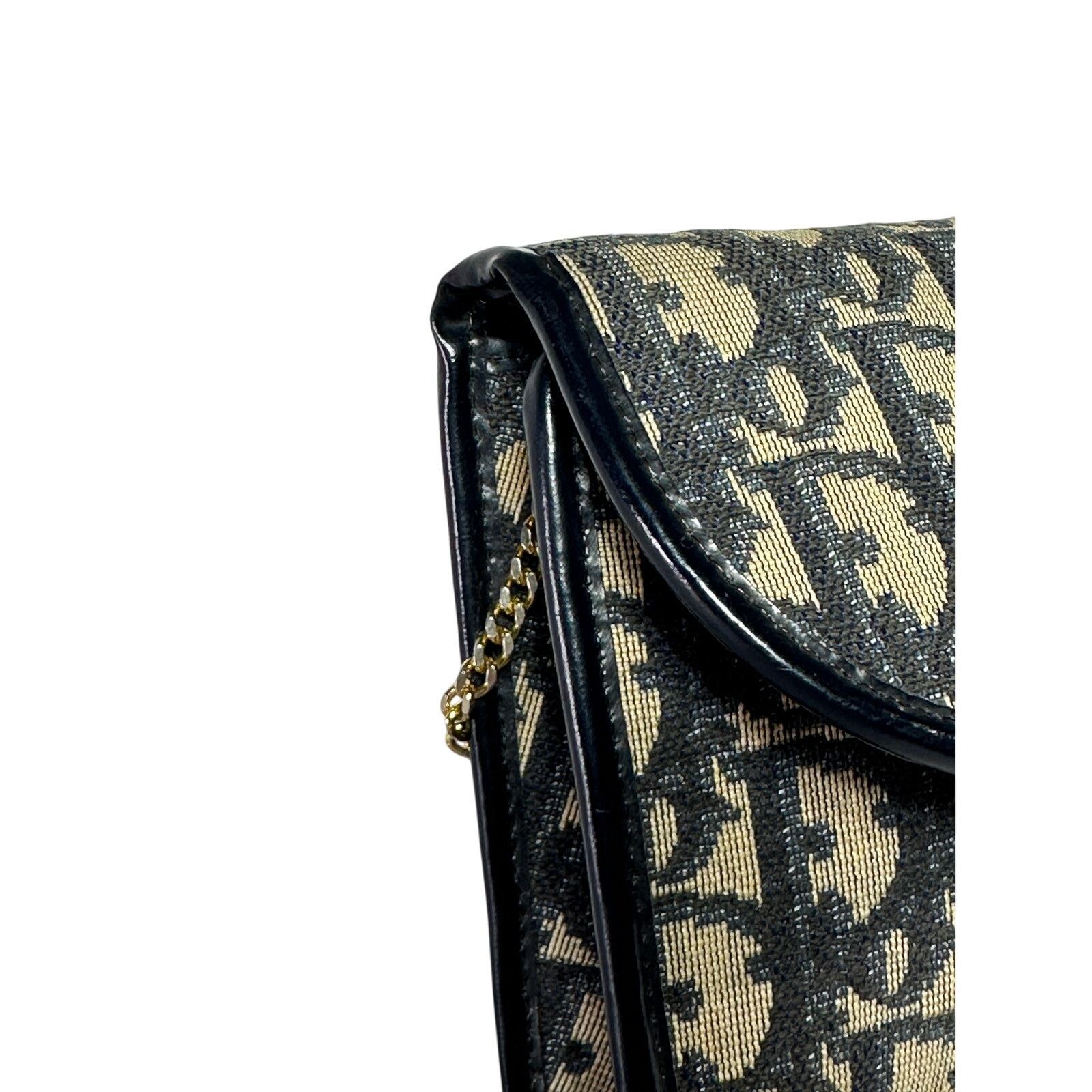 Dior CHRISTIAN DIOR VTG Trotter Canvas Mini Shoulder Bag Navy Size ONE SIZE - 7 Thumbnail
