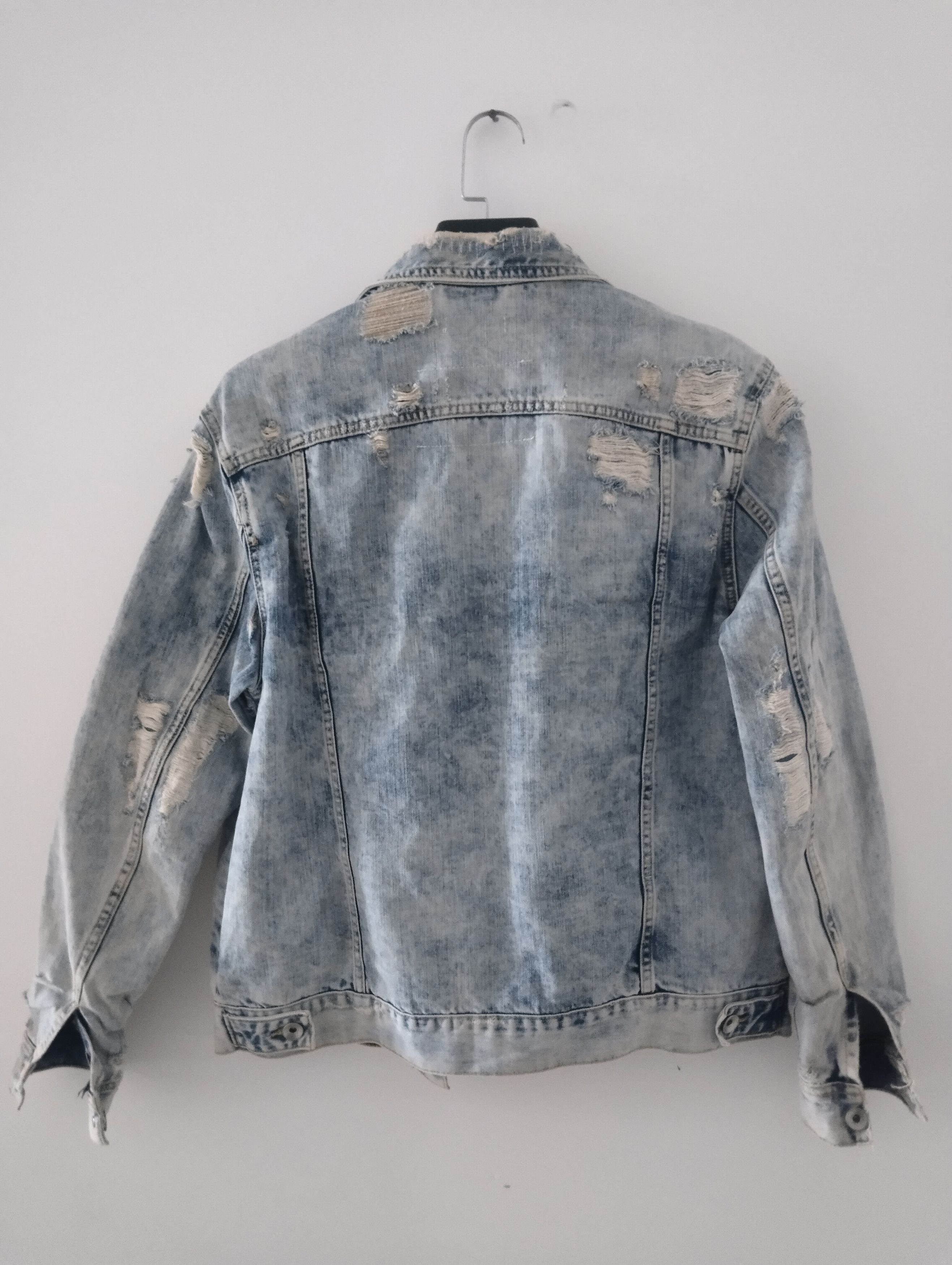 Zara 🔥Rare Distressed Trashed Denim Jacket by ZARA Size US XL / EU 56 / 4 - 2 Thumbnail