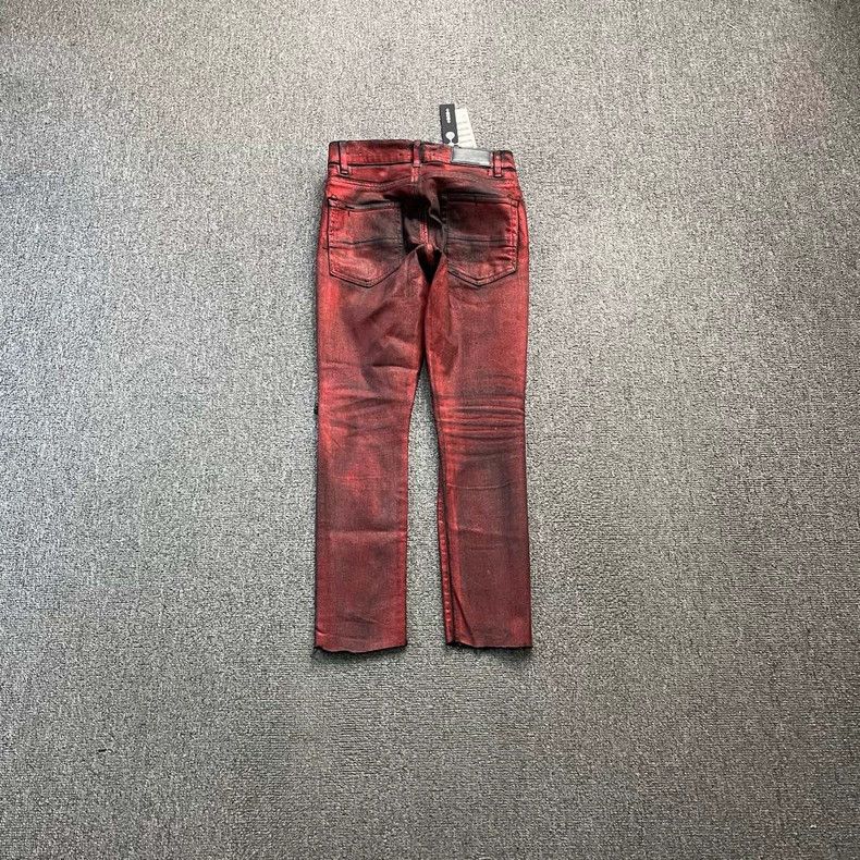 Amiri Amiri Black and red denim pants Size US 29 - 2 Thumbnail