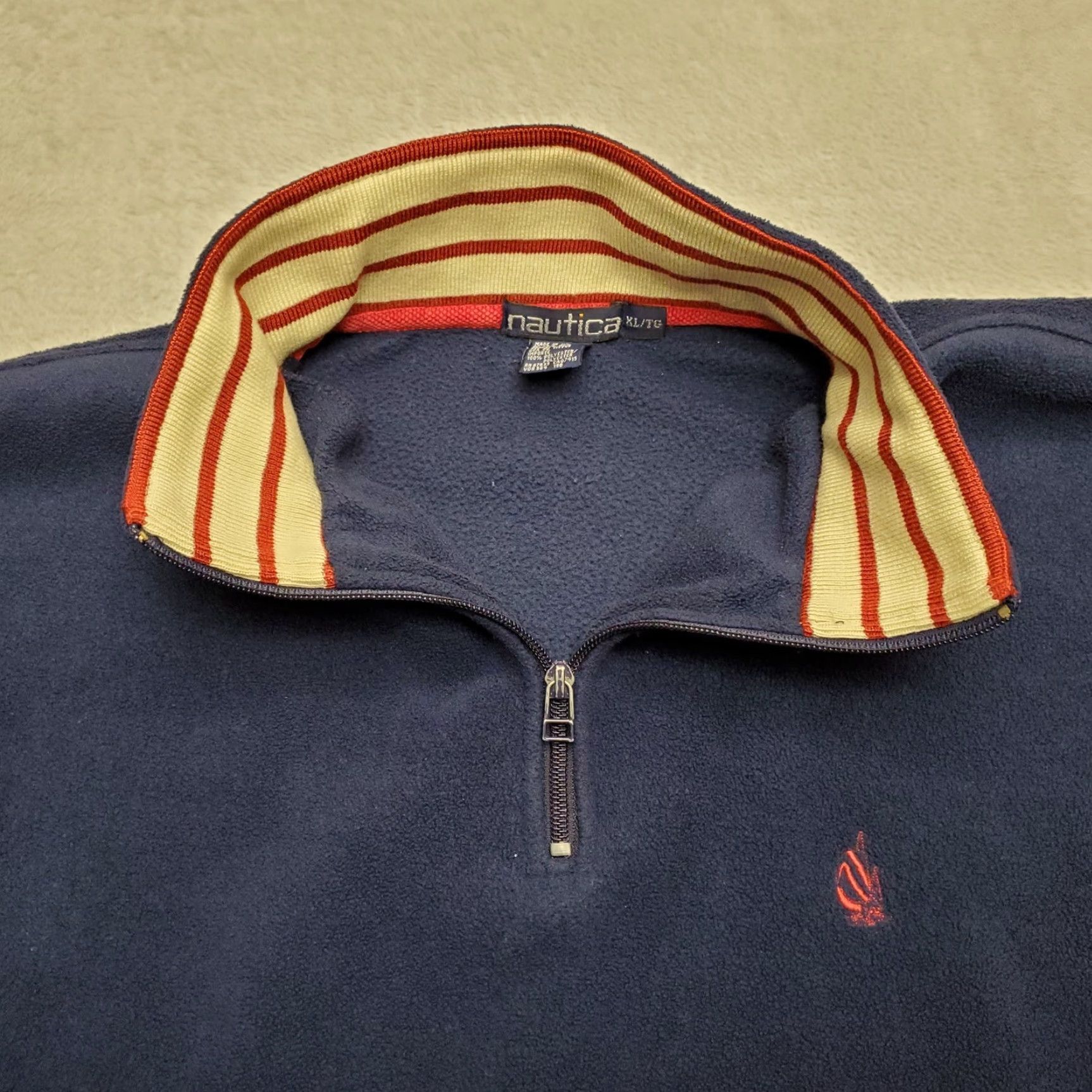 Nautica VINTAGE Nautica Sweater Mens XL Blue 1/4 Zip Polyester Fleece Pullover Pullover Size US XL / EU 56 / 4 - 5 Thumbnail