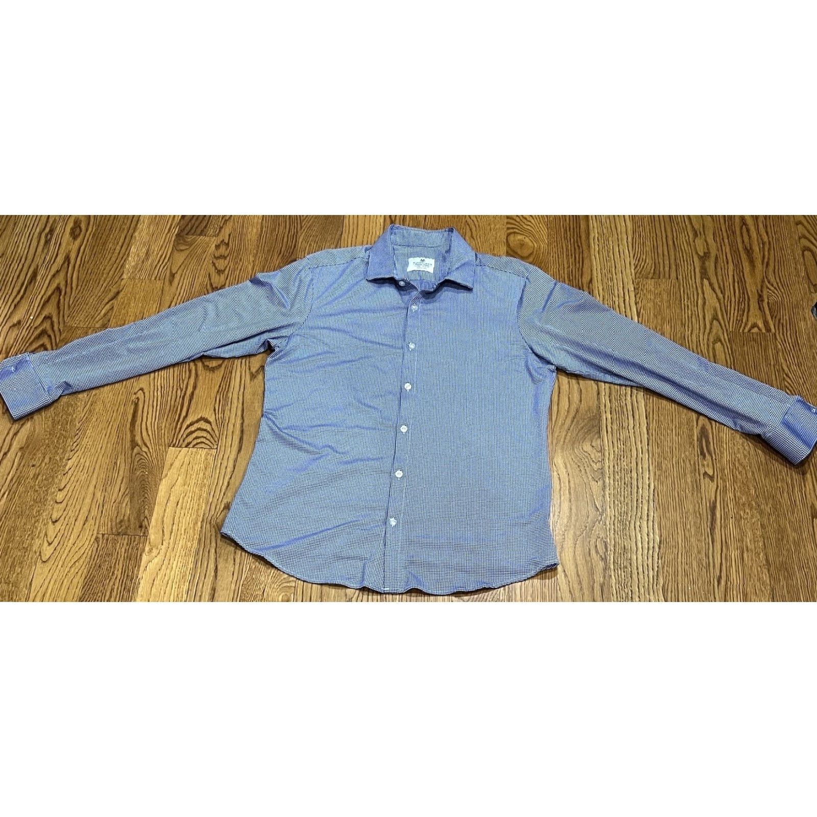 Mizzen+Main Mizzen+Main Men's Shirt Large Slim Button-Up Blue Gingham Check Casual Formal Business Shirt Size US L / EU 52-54 / 3 - 2 Thumbnail