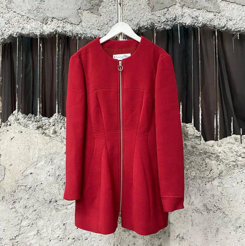 Dior Dior Red Long Sleeve Dress for Women 0089 Size ONE SIZE - 1 Thumbnail
