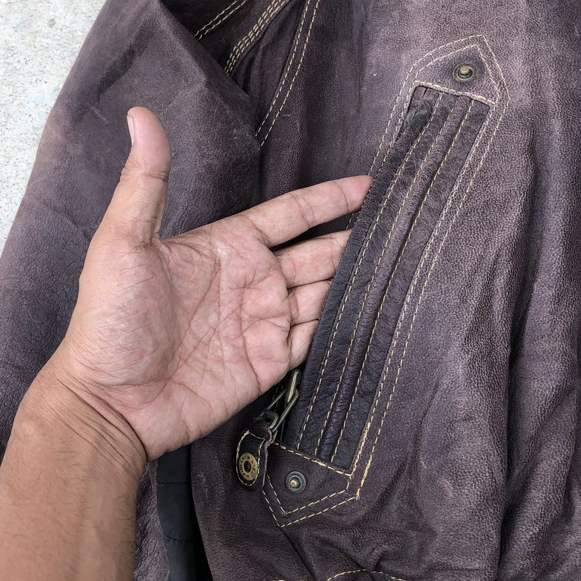 Vintage Vintage 80s Howie & Son Men’s Leather Hooded Jacket Size US M / EU 48-50 / 2 - 7 Thumbnail