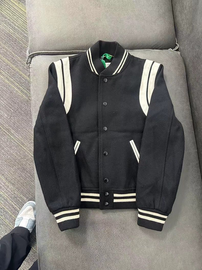 Yves Saint Laurent YSL Black and White Varsity Jacket Size US M / EU 48-50 / 2 - 1 Thumbnail